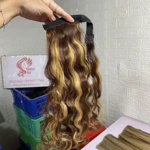 버진 포니 테일 고품질 원시 베트남 머리 최고 판매 도매 공장 가격