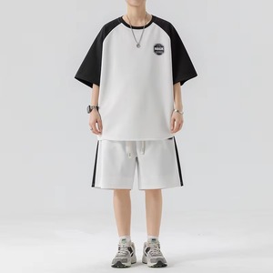 Buy New Selling <b>Short</b> Sleeved <b>Shorts</b> Set for Men's Summer Ice Silk <b>Cool</b> T-shirt Teenager Casual Sports Two-piece Outfit - Product Image 1