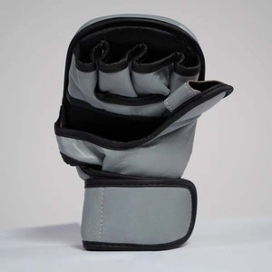 Personnalisable en gros en cuir véritable demi-doigts gants de boxe insertion de mousse combat de rue MMA gants de boxe OEM ODM MMA gants - Product Image 2