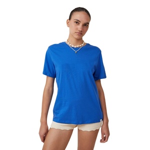 เสื้อยืดแขนสั้นสั่งทำขายส่งคุณภาพสูงทรงยาวเข้ารูปสไตล์ลำลองใส่สบายฤดูร้อนผ้าฝ้าย 100% สำหรับผู้หญิง - Product Image 1