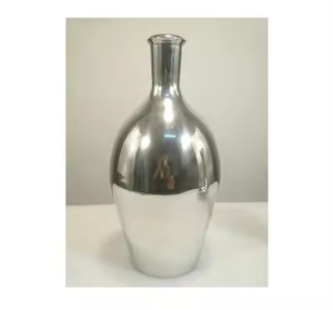 Florero de Metal de diseñador de calidad de clase alta de lujo florero hecho a mano niquelado soporte de flor martillado de Metal barato - Product Image 3