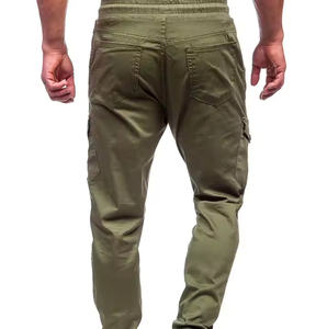 Pantalon Cargo de Fitness Style High Street pour Hommes Taille Moyenne Élastique Léger 100% Coton Bas de Jogging en Laine Toile Droite - Product Image 6