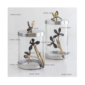 Bestest Quality Glass <b>Sweet</b> <b>Box</b> With Metal Lid Round Shape Table Top Snacks <b>Sweets</b> <b>Box</b> At Affordable Price - Product Image 5