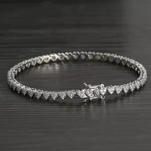 Regalo perfecto de oro para ella SLuxury 8 pulgadas Moissanite Diamond Tennis Bracelet 925 Silver/10K ocasiones especiales joyería de moda - Product Image 3