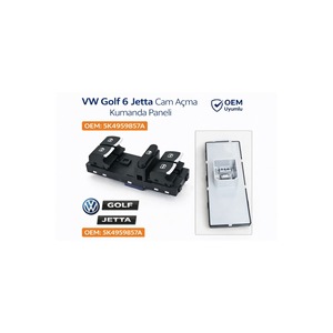 Panel de Control Principal de 4 Botones para Puerta del Conductor de VW Golf 6 Jetta, Nuevo, Botón de Apertura de Ventana 5K4959857A, Garantía de 2 Años - Product Image 1