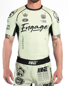 Concevez votre propre logo personnalisé OEM sublimation imprimé Mma bjj Rash Guard chemises de compression pour hommes Rash Guard à manches courtes - Product Image 2
