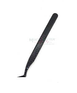 Juego de pinzas de extensión de pestañas de acero inoxidable con agarre perfecto duradero de fibra pintada negra de plasma de alta calidad de etiqueta privada - Product Image 2