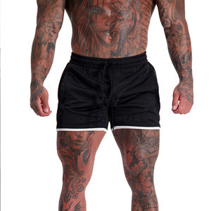 Black and <b>White</b> Contrast Gym <b>Shorts</b> Eco-Friendly Soft Canvas Handmade with Latest Casual Style for Workout Fitness Sport - Product Image 2