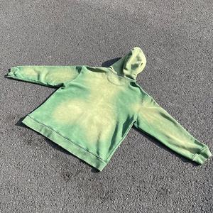 RTS unisexe sweat à fermeture éclair poids lourd surdimensionné Crop Boxy Double fermeture éclair soleil fané Vintage pierre lavage à l'acide à capuche en détresse - Product Image 3