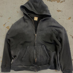 Sweat-shirts pour hommes personnalisés en molleton 100% coton, style streetwear, surdimensionné, lourd, épais, fermeture éclair, vintage, délavé au soleil, délavé à l'acide - Product Image 2