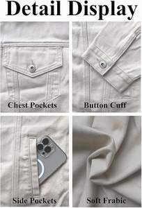 Chaquetas vaqueras personalizadas con bordado en toda la chaqueta vaquera para mujer, Chaquetas vaqueras con bordado floral para mujer - Product Image 6