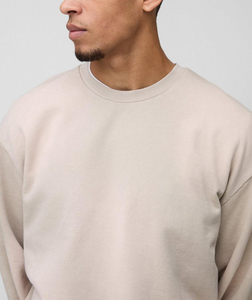Vente en gros sur mesure 100% coton French Terry respirant surdimensionné Streetwear col rond épaules tombantes sweats à capuche et sweat-shirt - Product Image 3