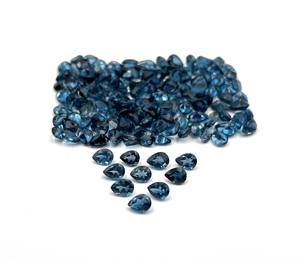 Lot de pierres précieuses en vrac topaze bleue de Londres naturelle taillée en poire 3*5-12*16 MM pierres à facettes avec certificat IGI pour la fabrication de bijoux - Product Image 1