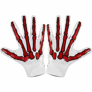 Custom Design American Football Receiver <b>Gloves</b> Full Finger Anti-slip Sticky Grip Adjustable Hook Loop Closure Youth Adults - Product Image 1