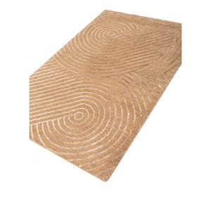 Alfombra Azalea de Lana y Seda de Bambú Anudada a Mano, Beige y Marrón, 10 mm de Grosor, Diseño Abstracto para Hogar y Pasillo, Modelo Rectangular Esk-346 - Product Image 2