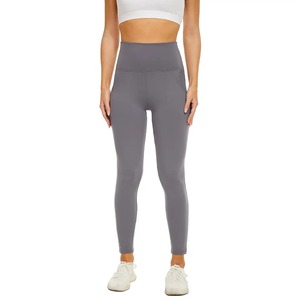Pantalon de sport taille haute pour femmes, avec poches, contrôle du ventre, Leggings d'entraînement, prix de gros - Product Image 1
