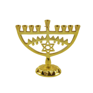 Tema sólido Menorah Metal tradicional Hanukkah en Tarifa mayorista para el hogar Hotel Restaurante Decoración Portavelas - Product Image 4