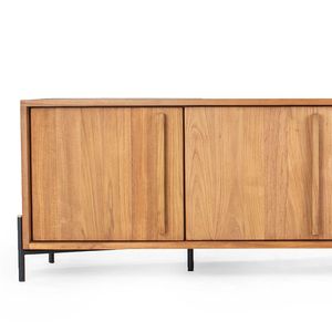 Meuble TV en noyer massif recyclé avec rangement pour salon, meuble multimédia de haute qualité, mobilier pour hôpital, 10 pièces - Product Image 2