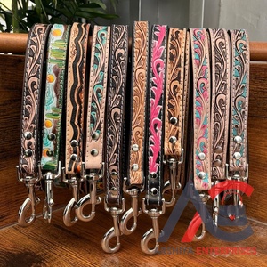 Laisse de chien en cuir usiné à la main de luxe avec poignée laisse en cuir véritable de haute qualité pour chiot - Product Image 1