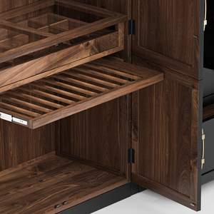 Armario de Madera de Teca Moderno Extra Grande con Puertas en Espiga y Almacenamiento Colgante para Dormitorio, Apartamento u Hotel - Product Image 5