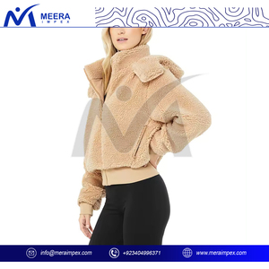 Premium Women's Full-Zip <b>Fleece</b> <b>Jacket</b> <b>with</b> Adjustable Hood, and Cozy Sherpa <b>Lining</b> for All-Season Warmth and Style - Product Image 4