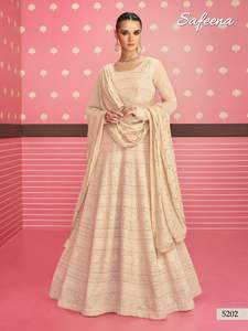 Último diseñador pesado Georgatte bordado trabajo vestido de lujo - Product Image 5