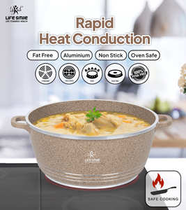 Ensemble de casseroles en granit antiadhésif de haute qualité au design classique, 8 pièces, avec revêtement multicouche - Product Image 3