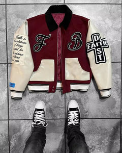 New Fashion Men's Baseball Uniform <b>Jacket</b> Oversize Letter Embroidery Flocking Baggy Top Y2K <b>Punk</b> Gothic Casual <b>Jacket</b> - Product Image 1