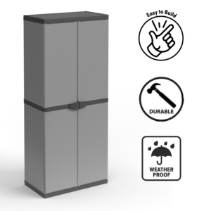 Armario Portascope de PVC con 2 Puertas y Estantes Deslizantes (Interior/Exterior), Moderno, Duradero, Ecológico y Resistente al Agua para Exteriores - Product Image 2