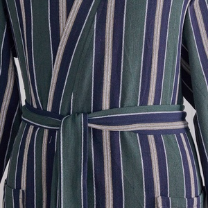 เสื้อคลุมอาบน้ำลายทางสไตล์ตุรกี สีเขียวป่า คิโมโน ผ้าฝ้าย 100% - Product Image 4