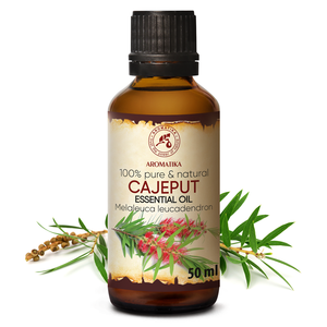 Huile Essentielle d'Aromatika Cajeput 50ml Distillée à la Vapeur, Huile de Melaleuca Leucadendra pour les Peaux à Problèmes d'Acné et l'Aromathérapie - Product Image 1