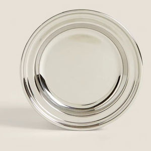 Plato de acero inoxidable para restaurante, plato de servicio para catering, plato de acero inoxidable reutilizable, vajilla comercial de acero inoxidable - Product Image 1