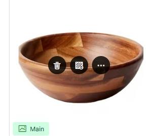 Elegante Tazón de Ensalada de Madera Ecológico Hecho a Mano con Acabado Liso para Fiestas y Decoración del Hogar - Product Image 2