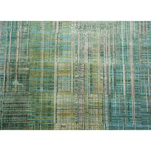 Tapis Kavi bleu noué à la main en laine et soie de bambou Unstring Srb(701) à motif abstrait pour usage domestique - Product Image 3
