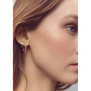 Diamond Teardrop <b>Huggie</b> Earrings - Product Image 3