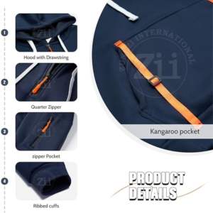 Vêtements épais sweats à capuche surdimensionnés manches poches 100% coton léger unisexe hommes sweats à capuche pas cher prix couleur unie décontracté - Product Image 4