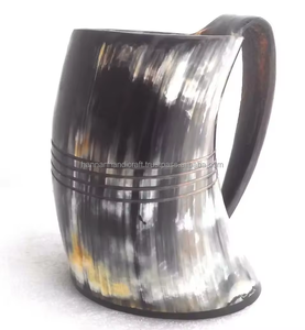 Chope à bière en corne de bœuf écologique Viking, mugs en corne de buffle polie pour la décoration, prix d'usine - Product Image 2