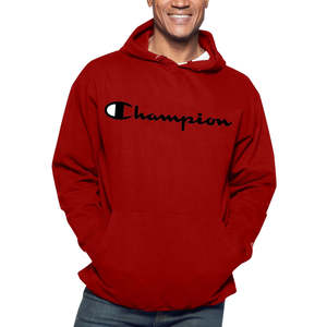 Felpa con Cappuccio Rossa da Uomo Champion con Logo Stampato, Taglia 2XL, 100% Cotone French Terry, Stampa Serigrafica e Ricami, Fornitura ODM - Product Image 1