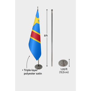 Congo Custom Indoor <b>Flag</b> Digital Printing Aluminum <b>Pole</b> Silk Polyester Material <b>for</b> Automotive Insurance Education Custom Logo - Product Image 6