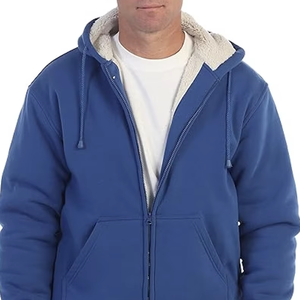 MEN'S SOFT HEAVYWEIGHT SHERPA LINED <b>FLEECE</b> HOODIE <b>JACKET</b> BANGLADESH NEW ARRIVAL DIRECT FACTORY WINTER OUTDOOR COAT NEW - Product Image 1