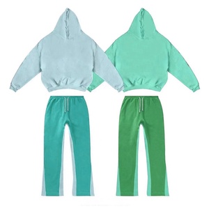 Jogger personnalisé à imprimé bouffant Ensemble pantalon de survêtement et sweat à capuche évasé Ensemble survêtement délavé à l'acide pour hommes de grande taille Ensemble 2 pièces Survêtement d'hiver unisexe - Product Image 3