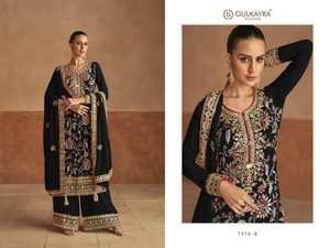 Fantaisie Wear Heavy Premium Chinon Salwar Suit & Dupatta Avec Séquence Broderie Stich Réel Miroir Jharkhand Diamant Travail À Vendre - Product Image 3