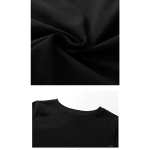 T-shirt à col rond en coton pour hommes, couleur unie classique, manches courtes, unisexe, quatre saisons, décontracté, quotidien, essentiel - Product Image 3