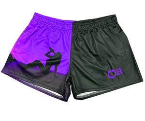 New Unisex 100% Polyester Rugby Footy Shorts Custom Logo Solid Color Breathable Design for Football Wear Shorts - Product Image 2