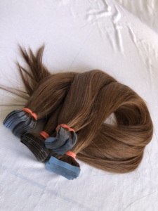 Exportation de qualité supérieure en gros 100% Remy vierge indienne vierge cambodgienne vierge 24 ''couleur #6 bande droite extensions de cheveux vendeur indien - Product Image 6