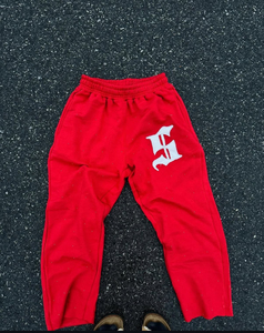 Custom Logo All-Over Print <b>Baggy</b> Sweat pant Streetwear Style Rhinestone Elastic Waist Mid Waist Flare Design Casual pant - Product Image 5