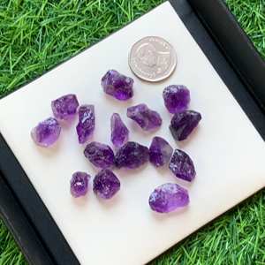 Lot en gros de spécimens d'améthyste violette 100% naturelle, bruts, à facettes, certifiés GIA IGI, haute qualité, pour la fabrication de bijoux, cristal brut - Product Image 2