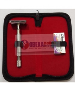 Rasoir de sécurité à double tranchant en laiton robuste Obexa pour homme, à lame unique, pour le visage - Product Image 1