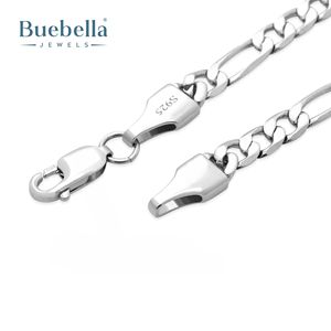 5mm 14K <b>White</b> <b>Gold</b> Plated 925 Sterling Silver Moissanite Hip Hop Figaro <b>Bracelet</b> for Men - Product Image 3