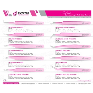 Pinzas para Extensión de Pestañas Forjadas en Acero Inoxidable Japonés de Alta Calidad, de Dos Tonos, Rectas y Semi Curvadas - Product Image 6